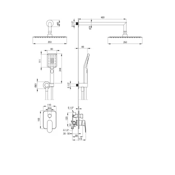 Dušas sistēma Deante Alpinia, Iebūvējama hroms NAC_09LP