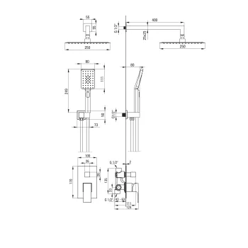 Dušas sistēma Deante Anemon Bis, Iebūvējama hroms NAC_09MP