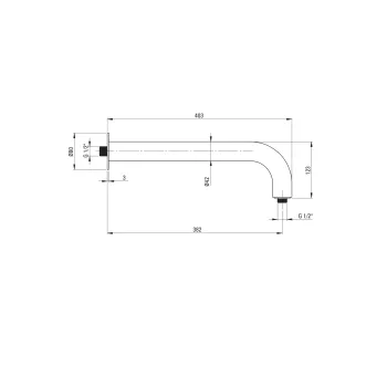 Dušas galvas turētājs Silia 380mm  balts NQS_A41K