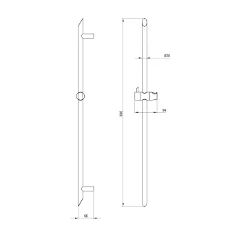 Dušas stienis Deante Silia, balts 60cm NQS_A51D