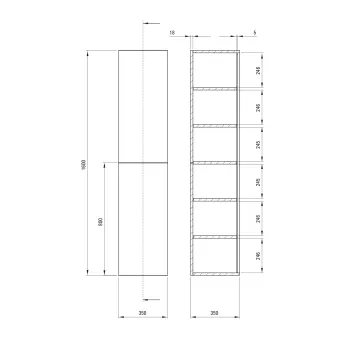 Vannas istabas skapītis Deante Prizma, balts glancēts SDI_6SL1