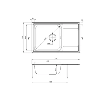 Virtuves izlietne Deante Soul Nerūsējošā tērauda ar plauktu ZEO_311C