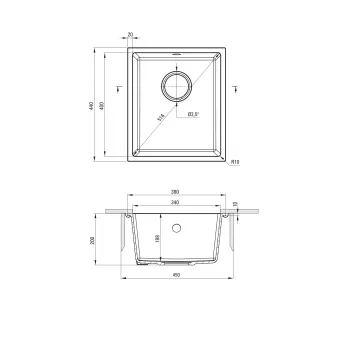 Virtuves izlietne Deante Corda Granīta Pabūvējama, grafīts metālisks ZQA_G10B