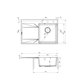 Virtuves izlietne Deante Evora Granīta ar plauktu kreisā puse , bēšs ZQJ_511L