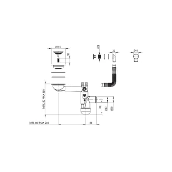 Sifons izlietnei Deante Space-Saver Lux, tērauds ZXY_9917