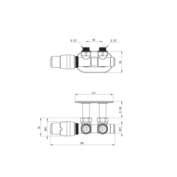 Savienojuma komplekts Deante dvieļu žāvētājam ar termostatu, Kreisais, Matēts Zelts AGI_RZL1