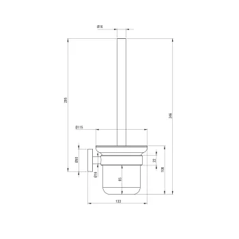 Tualetes birste Deante Jasmin, melns ADJ_N711