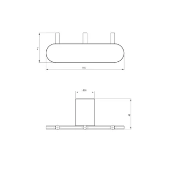 Drēbju pakaramais āķis Deante Round, (3 āķi) Deante Round, hroms ADR_0131