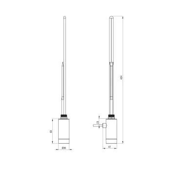 Dvieļu žāvētāja sildelements Deante Silia 400 W matēti brūns AGI_C401