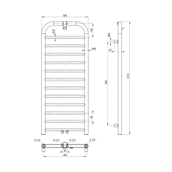 Dvieļu žāvētājs Deante SILIA H=121cm matēti brūns AGI_CG41