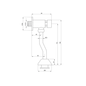 Pisuāra maisītājs Deante Press, hroms BCH_098L