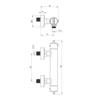 Dušas maisītājs Deante Therm ar termostatu matēts zelts BCH_R4BT