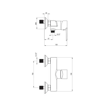 Dušas maisītājs Deante Corio, hroms BFC_040M