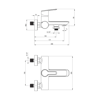 Virtuves maisītājs Deante Arnika, pie sienas, melns BQA_N10N