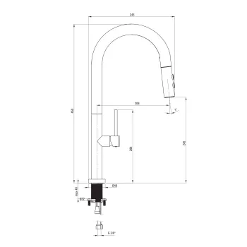Virtuves izlietnes maisītājs Deante Olfato izvelkams 2 strūklas, titāns BQO_D72M