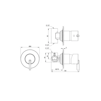 Dušas maisītājs Deante Silia, Iebūvējams melns BQS_N44L