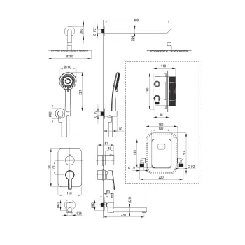 Dušas sistēma Deante Arnika iebūvējama ar vannas izteku, hroms BXYY0QAM