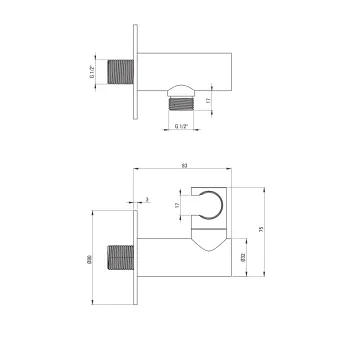 Dušas Izvads Deante Silia ar dušas turētāju, matēts metāls NQS_F57K
