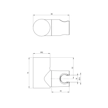 Dušas turētājs Deante Round, titāns ANO_D21U