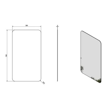 Spogulis Sapho ISHAPE ar slīpētu malu 50x90cm