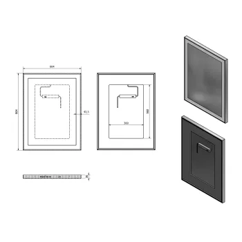 Spogulis Sapho LUMINAR ar LED apgaismojumu rāmī 60x80cm, hroms
