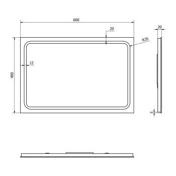 Spogulis Sapho GEMINI ar LED apgaismojumu 40x60cm