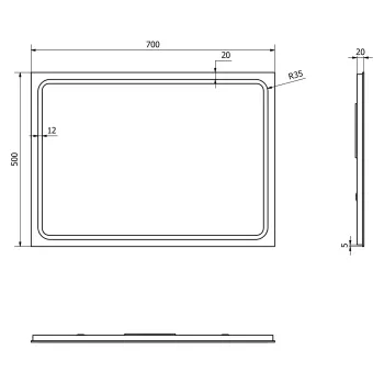 Spogulis Sapho GEMINI ar LED apgaismojumu 50x70cm
