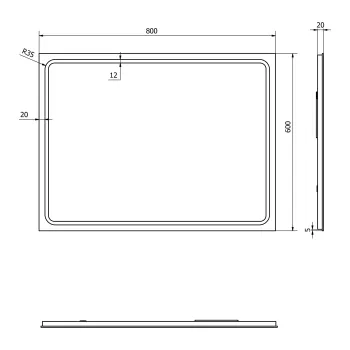 Spogulis Sapho GEMINI ar LED apgaismojumu 60x80cm