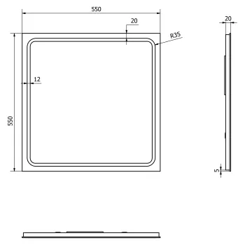 Spogulis Sapho GEMINI ar LED apgaismojumu 55x55cm