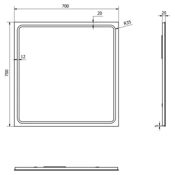 Spogulis Sapho GEMINI ar LED apgaismojumu 70x70cm