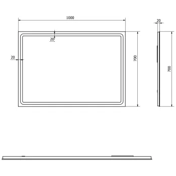 Spogulis Sapho GEMINI ar LED apgaismojumu 100x70cm