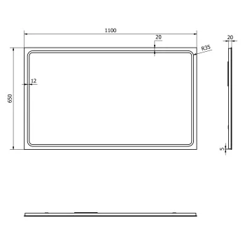 Spogulis Sapho GEMINI ar LED apgaismojumu 110x65cm