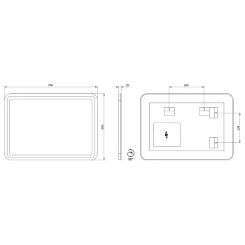 Spogulis Sapho NYX ar LED apgaismojumu 50x70cm