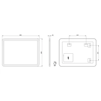Spogulis Sapho NYX ar LED apgaismojumu 60x80cm