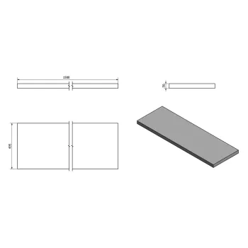 Darba virsma Sapho AVICE MDF 150x50cm, biezums 5cm, rover ozols