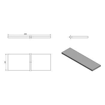 Darba virsma Sapho AVICE MDF 180x50cm, biezums 5cm, rover ozols