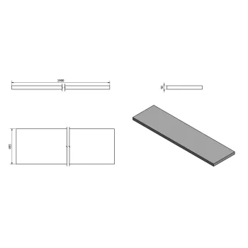 Darba virsma Sapho AVICE MDF 190x50cm, biezums 5cm, rover ozols