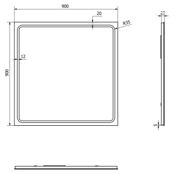 Spogulis Sapho GEMINI ar LED apgaismojumu 90x90cm