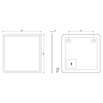 Spogulis Sapho NYX ar LED apgaismojumu 80x80 cm