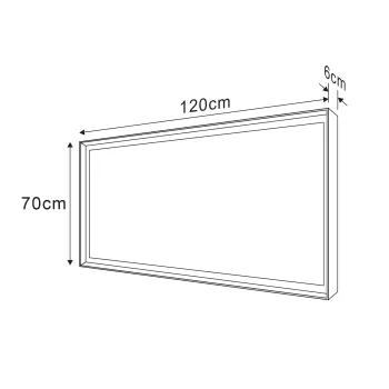 Spogulis Sapho SORT ar LED apgaismojumu 120x70cm, melns matēts