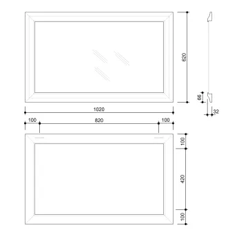 Spogulis Sapho AMBIENTE 62x102cm, koka rāmī, bronzas patina