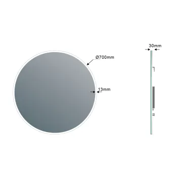 Spogulis Sapho VISO apaļais ar LED apgaismojumu, ø 70 cm