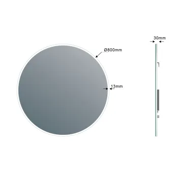 Spogulis Sapho VISO apaļais ar LED apgaismojumu, ø 80cm