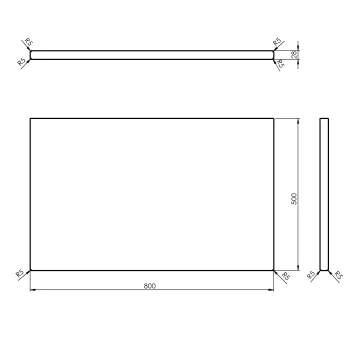 Darba virsma Sapho WOODY 800x28x500 mm, dabīgs ozols