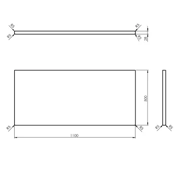 Darba virsma Sapho WOODY 1100x28x500 mm, dabīgs ozols