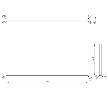 Darba virsma Sapho WOODY 1206x28x463 mm, dabīgs ozols