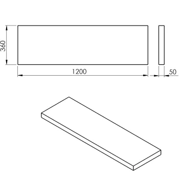 Darba virsma Sapho AVICE 120x36cm, biezums 5cm, antīks ozols