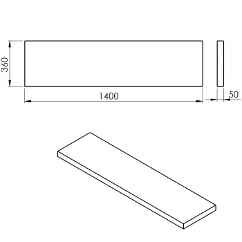 Darba virsma Sapho AVICE 140x36cm, biezums 5cm, Rover ozols