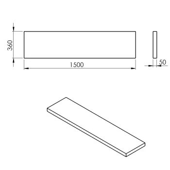 Darba virsma Sapho AVICE 150x36cm, biezums 5cm, tumšs ozols