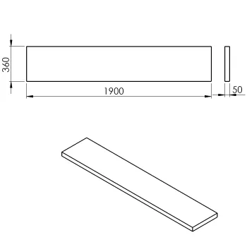Darba virsma Sapho AVICE 190x36cm, biezums 5cm, Rover ozols